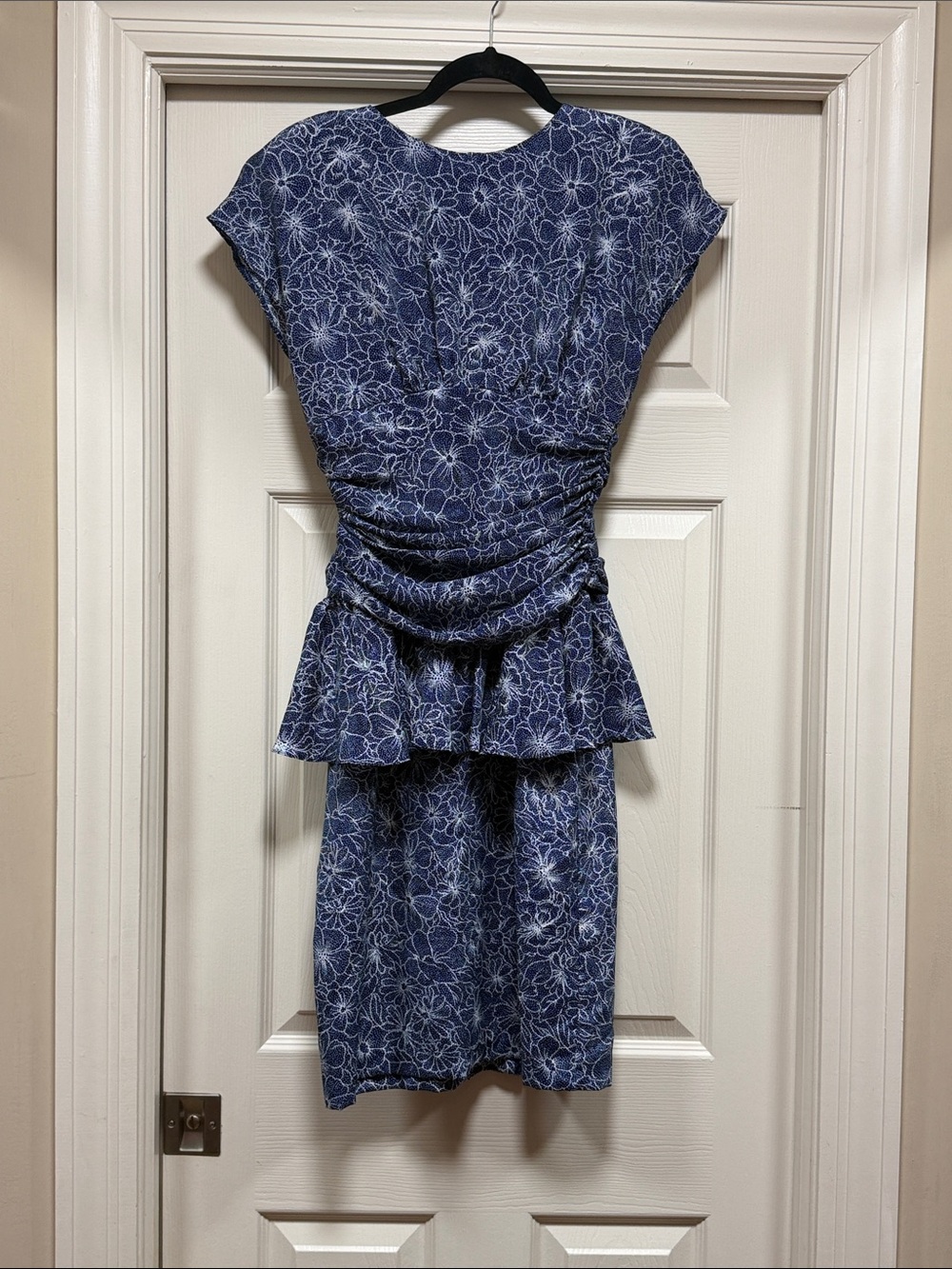 Vintage Blue White Floral Dress